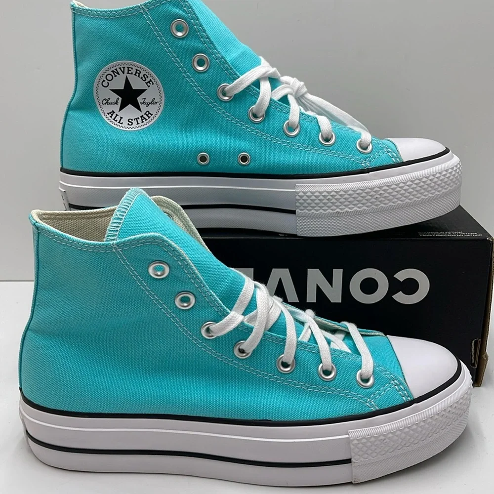 Converse WMNS A07570F CTAS LIFT HI TRIPLE CYAN/WHITE/BLACK A07570F Platforms